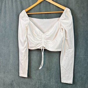 Aritzia White Long Sleeve Crop